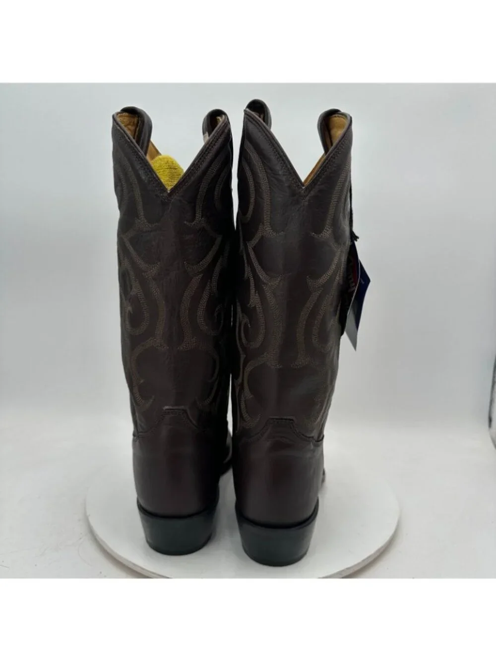 Tony Lama 1112 Men Size 9.5 EE Brown Shark Embroidered Leather Western Boot